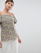 Fashion Union Off Shoulder Top In Vintage Ditsy Floral - Multi