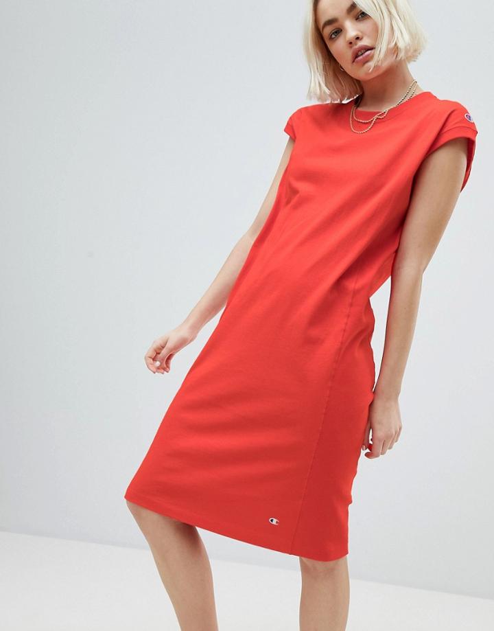 Champion Sleeveless Dress With Small Logo Detail - Red