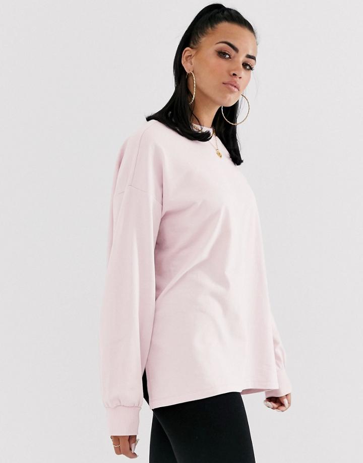 Asos Design Lightweight Oversized Sweat In Lilac-purple