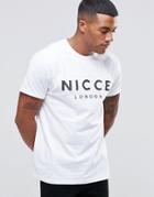Nicce London T-shirt With Perforated Logo - White