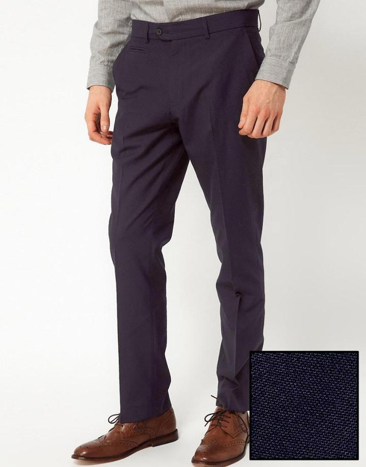 Asos Slim Fit Smart Pants In Navy