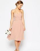 Asos Petite Wedding Bandeau Midi Dress - Pink