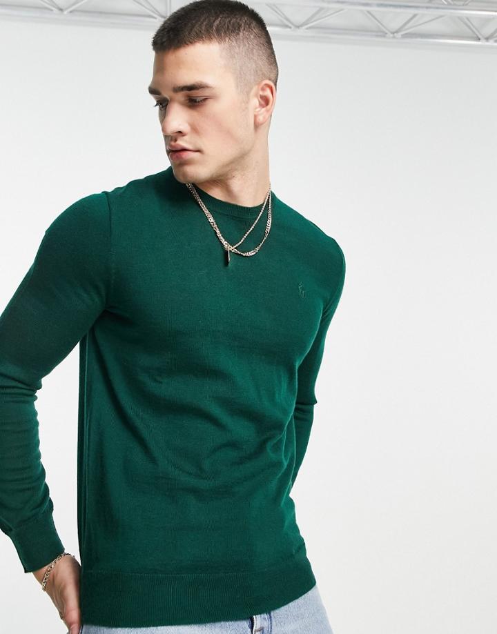 Polo Ralph Lauren Icon Logo Merino Wool Knit Sweater In Green Heather