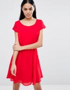 Pussycat London Skater Dress With Pockets - Red