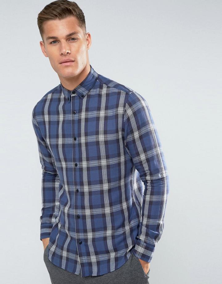 Troy Check Shirt - Navy