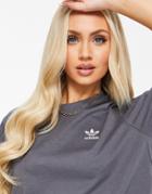 Adidas Originals Adicolor Boyfriend Fit Logo T-shirt In Gray-grey