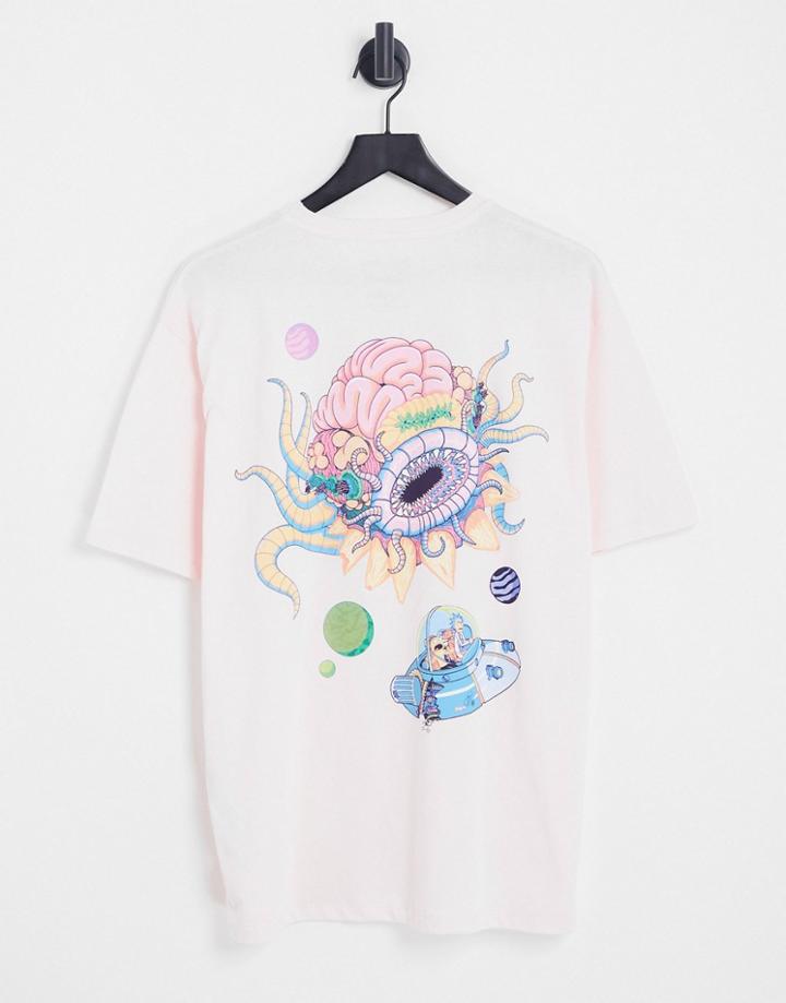 Pull & Bear Rick And Morty T-shirt In Light Pink