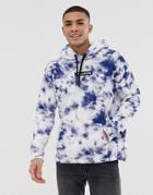Hollister Small Chest Logo Acid Wash Overhead Hoodie In Blue Exclusive At Asos - Blue