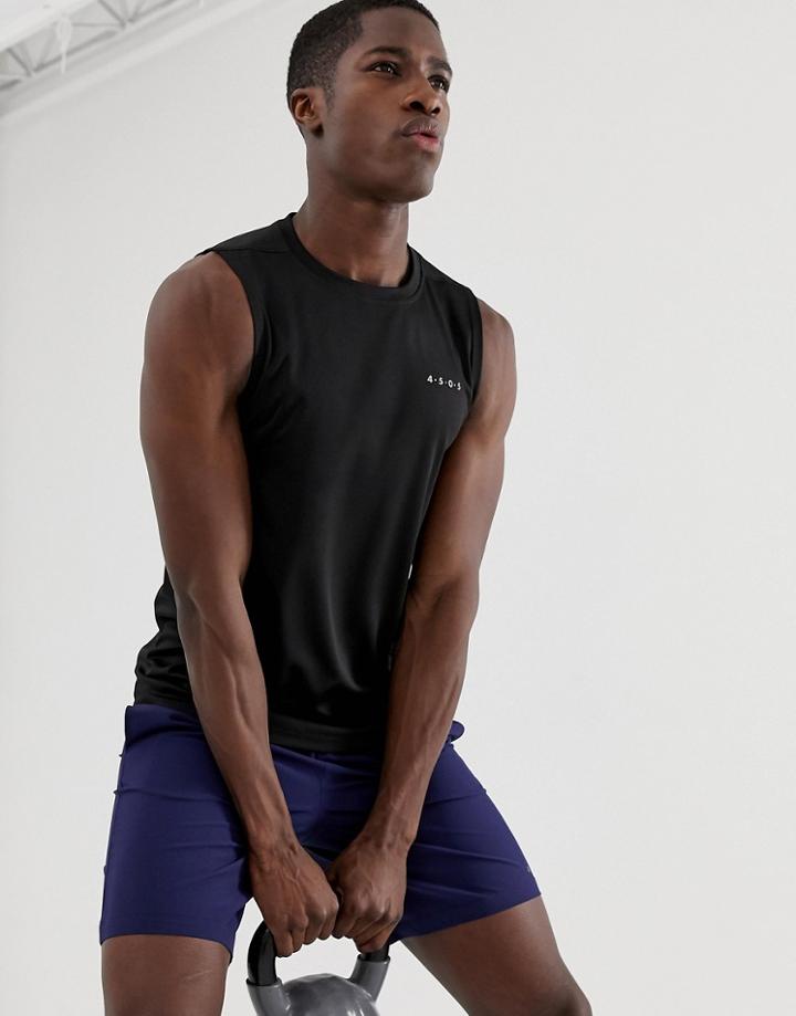 Asos 4505 Training Sleeveless T-shirt With Quick Dry In Black