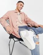 River Island Dyed Twill Shirt In Pink
