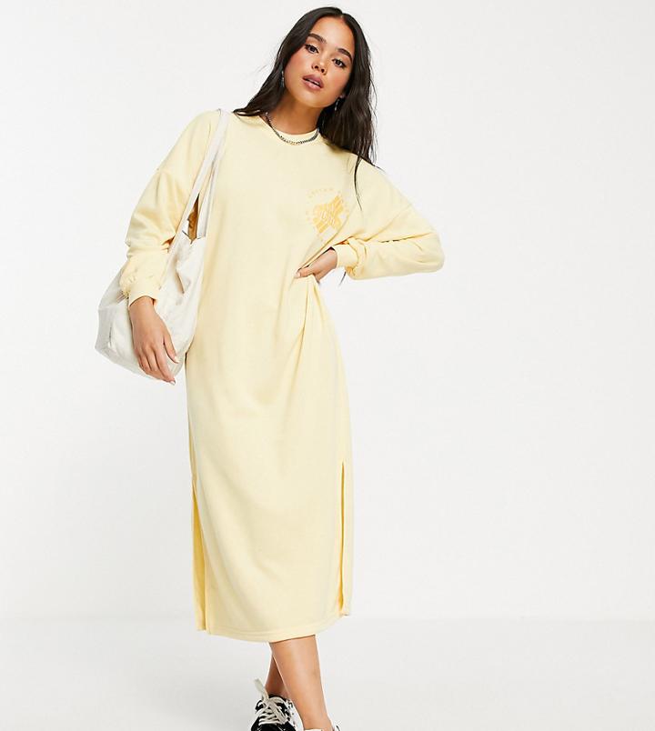 Noisy May Exclusive Midi Sweater Dress In Yellow