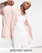 Asos Design Extreme Oversized Check Shirt In Pink