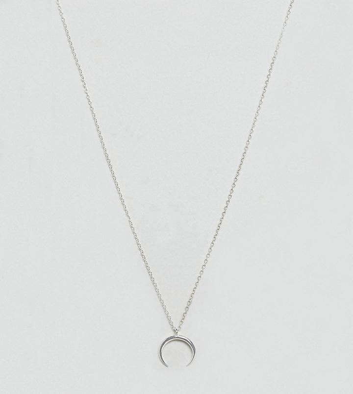 Designb London Sterling Silver Crescent Necklace - Silver