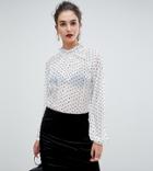 Y.a.s Tall Dot Sheer Blouse - Multi