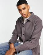 Another Influence Cord Overshirt In Dark Gray-grey