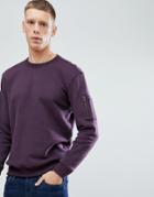 Lee Sleeve Pocket Crew Sweatshirt - Purple