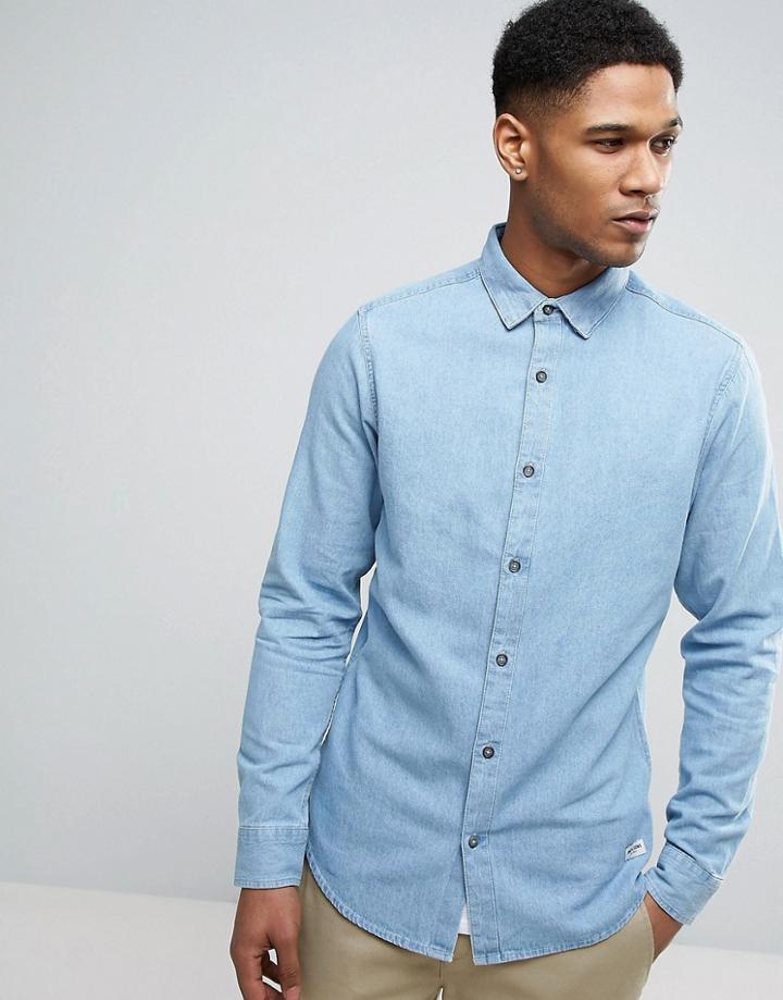 Only & Sons Slim Fit Denim Shirt - Blue