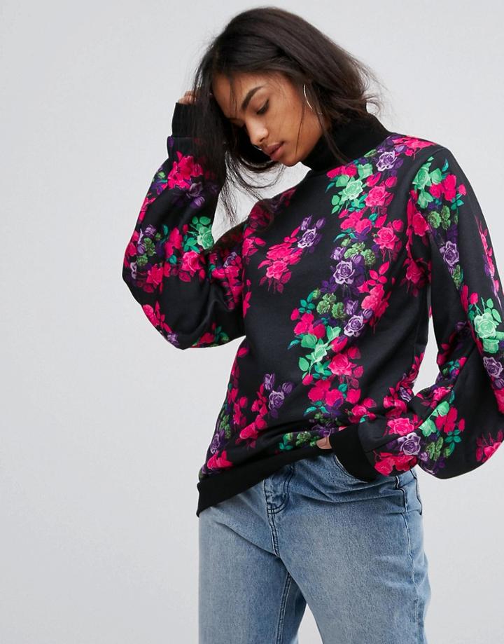 Back By Ann Sofie Back Floral Print Polo Sweatshirt - Multi
