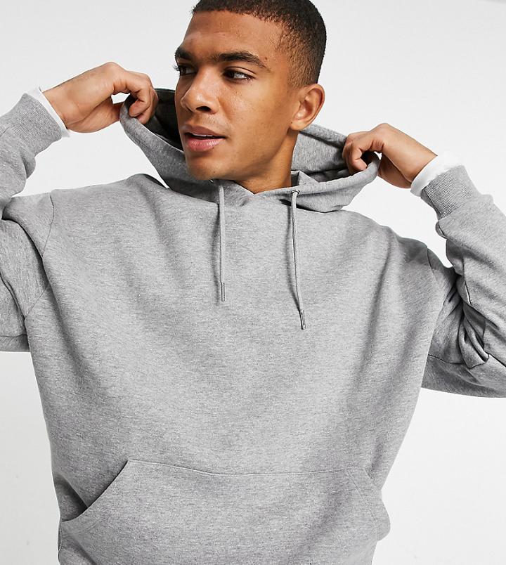 Asos Design Oversized Hoodie In Gray Marl-grey