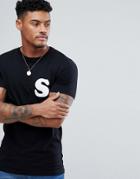 Asos Muscle T-shirt With S Print - Black