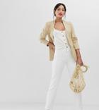 Asos Design Tall Florence Authentic Straight Leg Jeans In Bone Chalky White