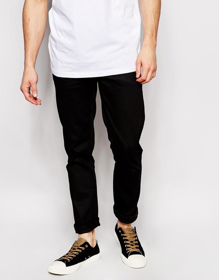 Nudie Jeans Grim Tim Slim Fit Stretch Black Ring - Black Ring