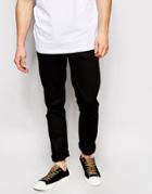 Nudie Jeans Grim Tim Slim Fit Stretch Black Ring - Black Ring