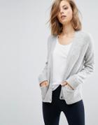 Asos Cardigan In Wool Mix With Pockets - Gray