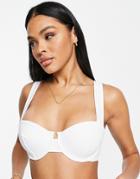 Asos Design Mix And Match Recycled Underwired Bikini Top In White