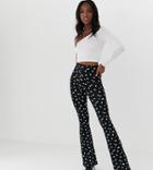 Asos Design Tall Flare Leggings In Ditsy Print-multi