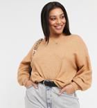 Asos Design Curve Oversized Fine Crewneck Sweater In Camel-neutral