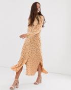 Asos Design Maxi Shirt Dress In Polka Dot-multi