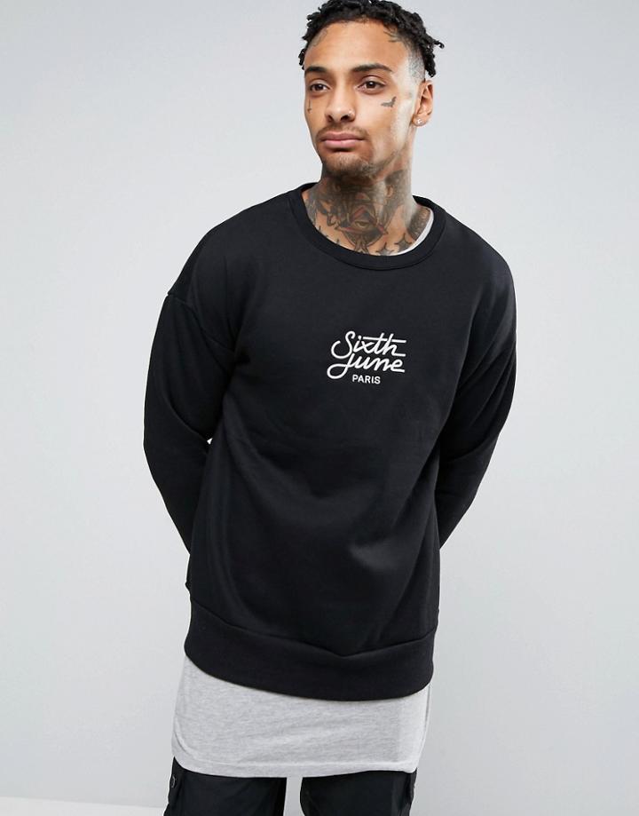 Sixth June Oversized Logo Sweatshirt - Black