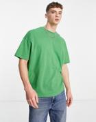 Asos Design Oversized T-shirt With Crew Neck In Green - Mgreen