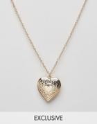 Reclaimed Vintage Heart Locket Necklace - Gold