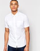 D-struct Short Sleeve Twill Shirt - White