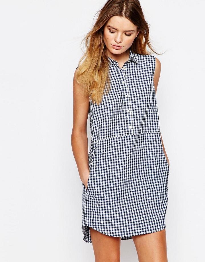 People Tree Organic Fairtrade Cotton Shirt Dress In Check - Multi