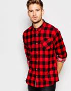 Brave Soul Large Check Shirt - Red