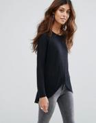 Only Dhaka Wrap Knit Pullover Sweater - Navy