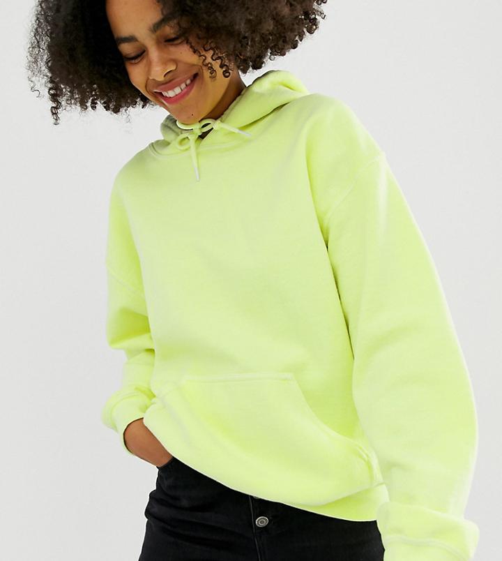 Reclaimed Vintage Inspired Overdye Hoodie In Bright Yellow