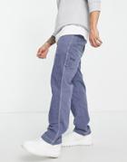 Kickers Cord And Drill Paneled Pants In Blue
