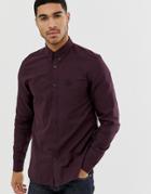Fred Perry Buttondown Oxford Shirt In Burgundy