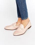 Hudson London Arianna Blush Leather Loafers - Pink