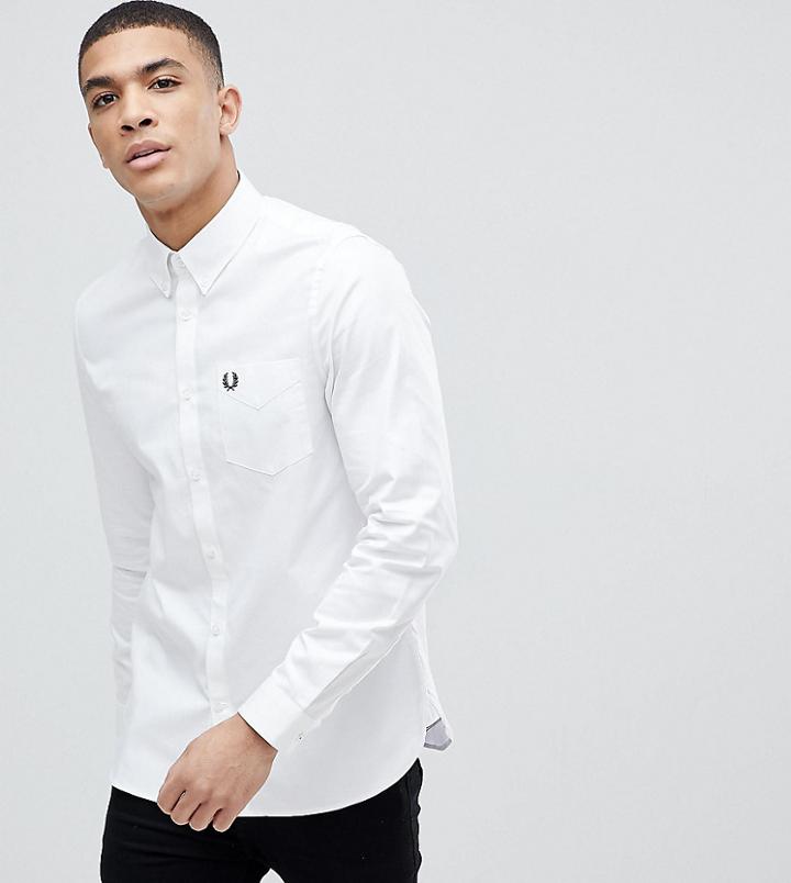 Fred Perry Twill Shirt In White Exclusive At Asos - White