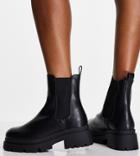 Asos Design Wide Fit Archer Chunky Chelsea Boots In Black