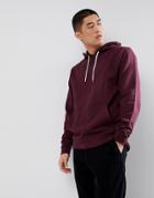 Asos Hoodie In Washed Burgundy - Red