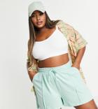 Heartbreak Plus Oversized Plaid Camp Collar Short Sleeve Shirt-orange