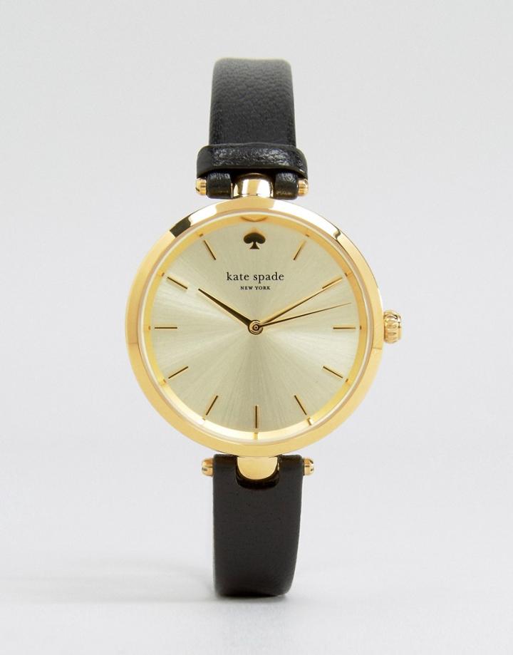 Kate Spade Black Leather Holland Watch 1yru0811 - Black