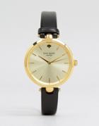 Kate Spade Black Leather Holland Watch 1yru0811 - Black