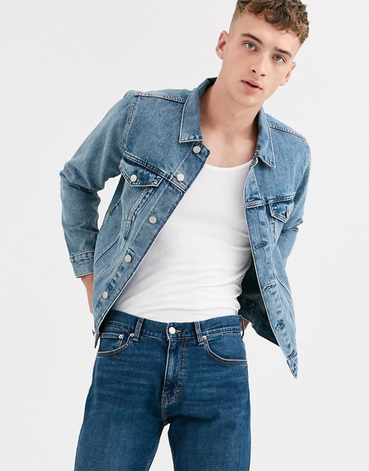 Weekday Single Jacket Denim Jacket In Blue